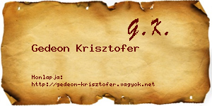 Gedeon Krisztofer névjegykártya
